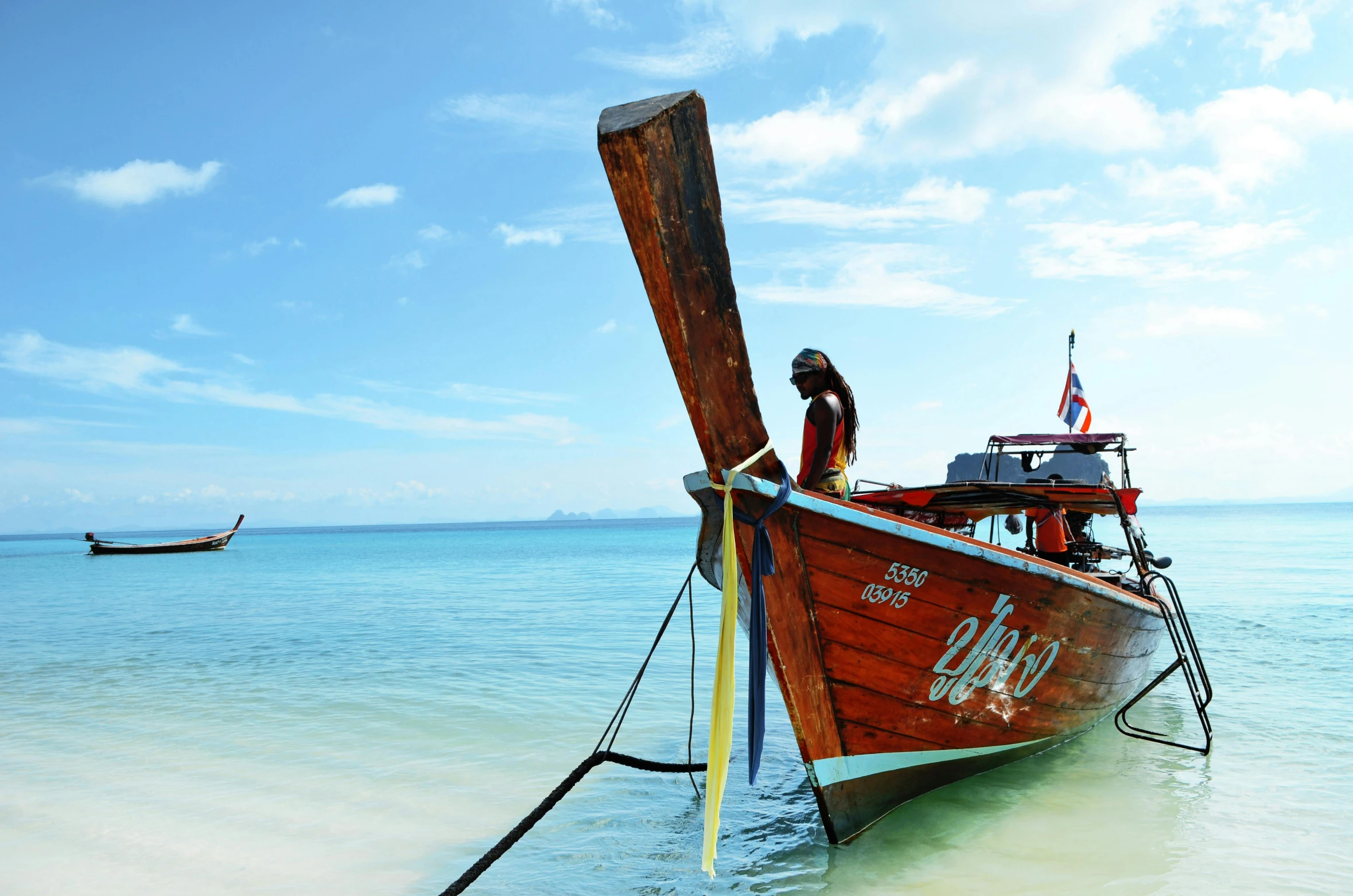 a boat that is sitting in the water, inspired by Eiichiro Oda, pexels contest winner, thailand, avatar image, crimson tide, thumbnail