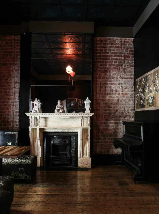 a living room filled with furniture and a fire place, unsplash, art nouveau, chinatown bar, thumbnail, in chippendale sydney, profile image