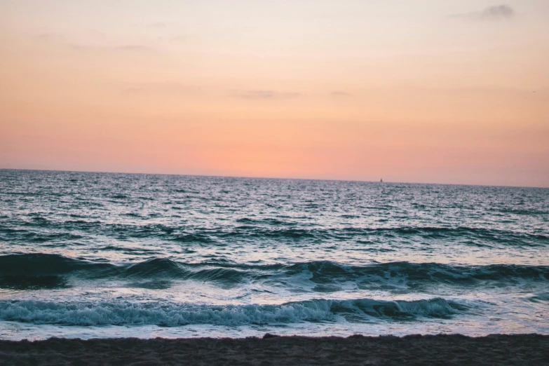 a person flying a kite on top of a beach, unsplash, romanticism, pink sunset, los angeles 2 0 1 5, cresting waves and seafoam, 2000s photo