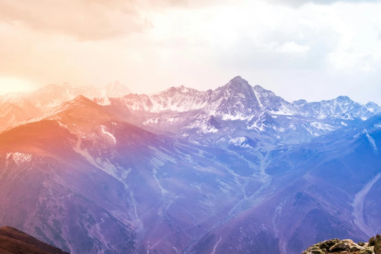 a couple of people standing on top of a mountain, an album cover, pexels contest winner, 4 k cinematic panoramic view, multicoloured, himalayas, 3d parallax view effect