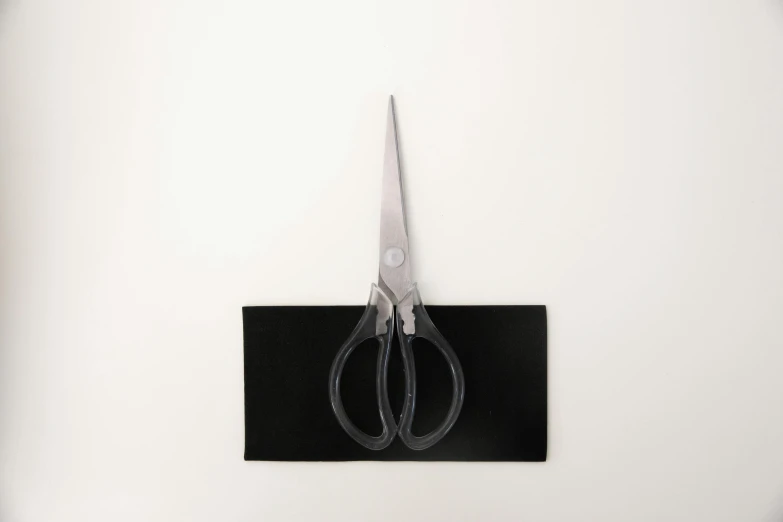 a pair of scissors sitting on top of a piece of paper, hiroshi sugimoto, neoprene, medium wide front shot, panel