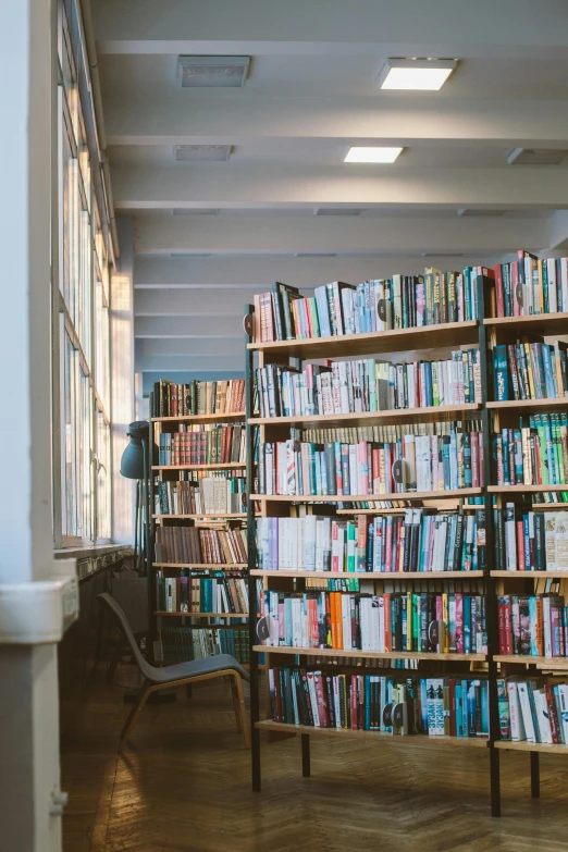 a bookshelf filled with lots of books in a room, pexels contest winner, light and space, utrecht, low quality photo, 15081959 21121991 01012000 4k, small library