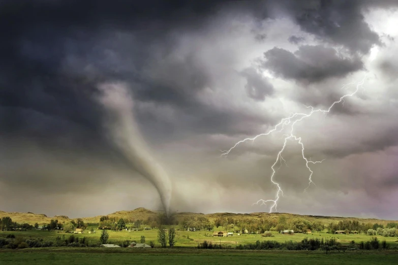 a tornado that is in the middle of a field, pexels contest winner, instagram post, ilustration, ash thorp, spring season