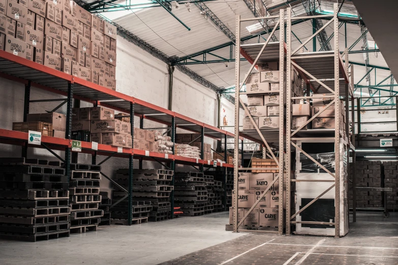 a large warehouse filled with lots of boxes, unsplash, art nouveau, brown, elstree, profile image, shelves full of medieval goods