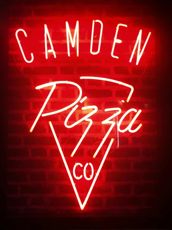 a neon sign that says camden pizza co, a photo, instagram, けもの, sayem reza, profile picture, by :5