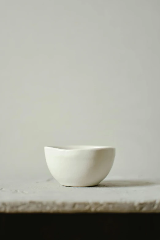 a white bowl sitting on top of a table, inspired by Jakob Emanuel Handmann, petite, organic forms, :6, small