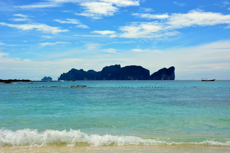 a body of water with rocks in the background, pexels contest winner, thailand, white beaches, square, fan favorite