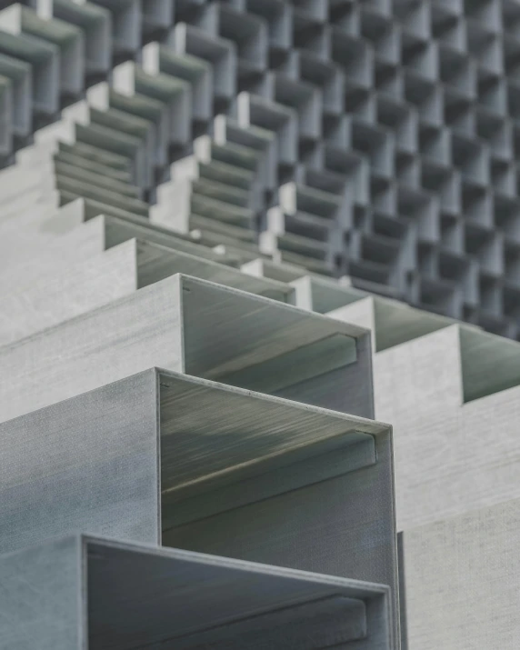 a black and white photo of a building, inspired by David Chipperfield, pexels contest winner, brutalism, solid colours material, detail render, shelves, jagged metal landscape