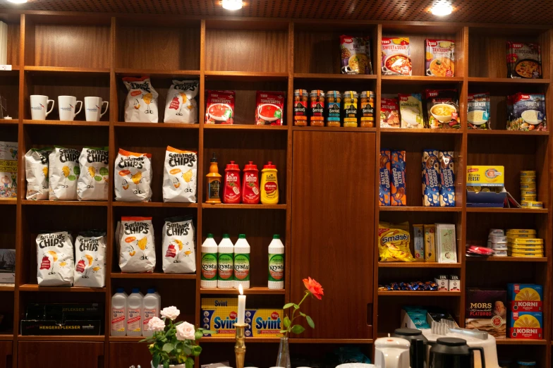 a store filled with lots of food and drinks, a portrait, pexels, hyperrealism, crisps, located in hajibektash complex, diner caffee, award-winning crisp details”