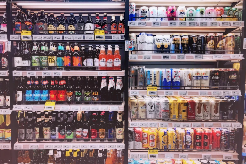 a store filled with lots of different types of beverages, by Daniel Lieske, pexels, hyperrealism, 🦩🪐🐞👩🏻🦳, refrigerator, packaging design, featured