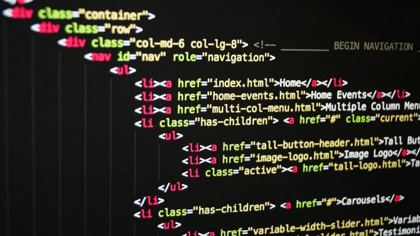 a computer screen with a bunch of code on it, a screenshot, pexels, black and yellow and red scheme, developers, a green, elaborate details