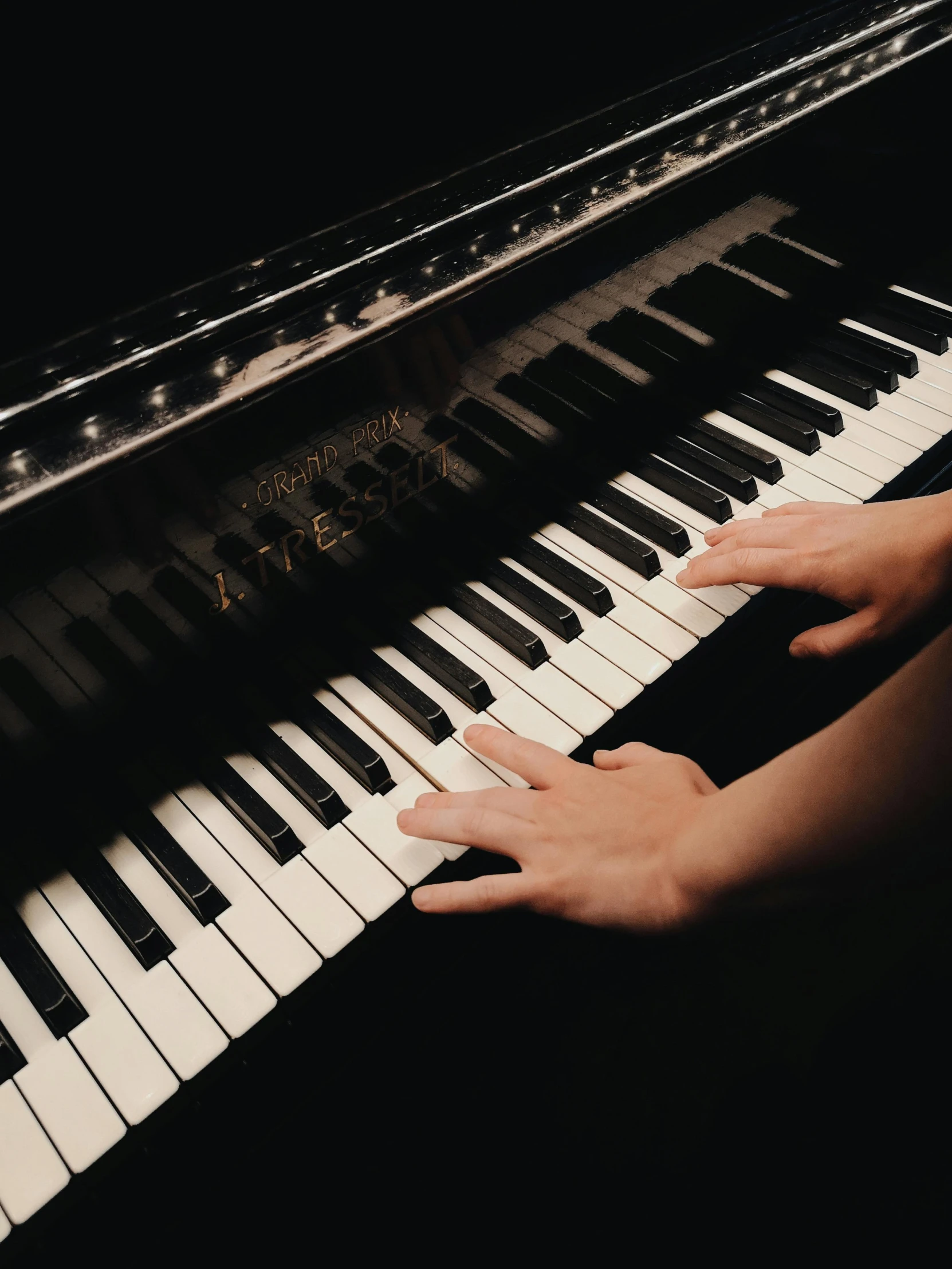 a close up of a person playing a piano, profile image, (aesthetics), multiple stories, may)