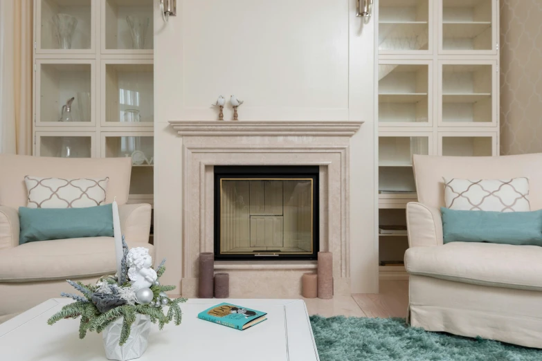 a living room filled with furniture and a fire place, inspired by Richmond Barthé, pearly flagstones, close up portrait shot, taken with canon 5d mk4, small library