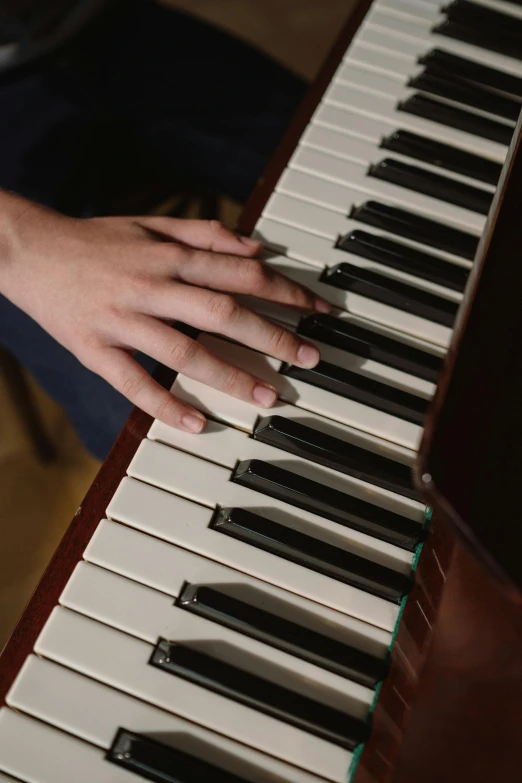 a close up of a person playing a piano, paul barson, miranda meeks, full subject, caparisons