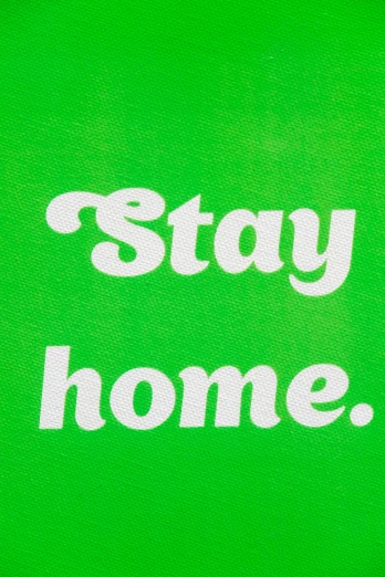 a green shirt that says stay home, shutterstock, barbara kruger, 256x256, my home, medium shot close up