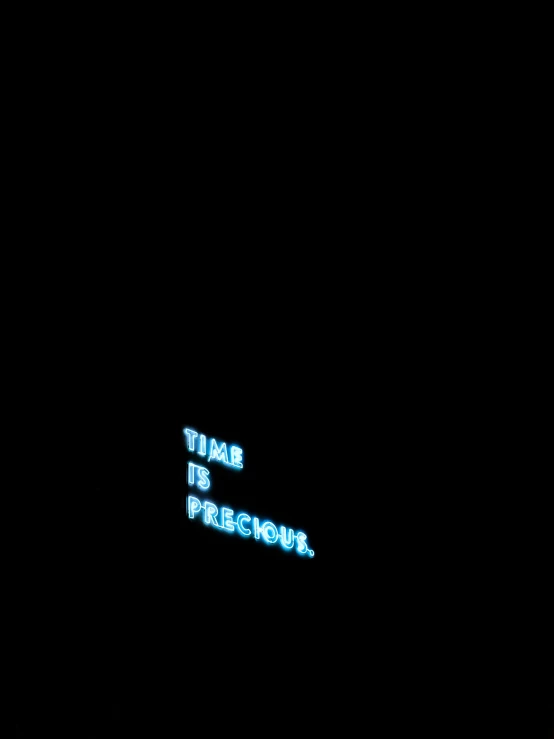 there is a message in the sky that says time is precious, by Bruce Nauman, tumblr, precisionism, vhs style, in detroit : become human, on black background, 😭 🤮 💕 🎀