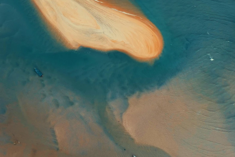 a group of boats floating on top of a body of water, an album cover, inspired by Jan Rustem, pexels contest winner, land art, sand color, satellite view, nasa true color 8k image, dune (2021)