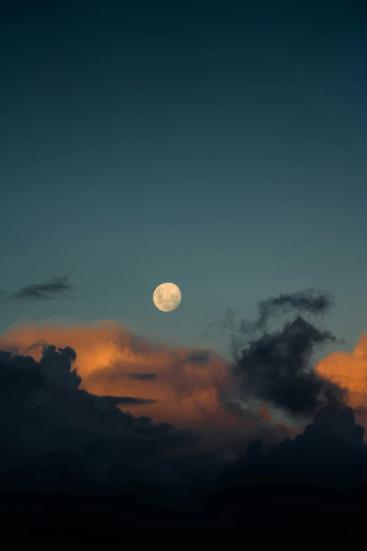 a full moon is seen through the clouds, an album cover, by Alison Geissler, trending on unsplash, high quality photo, late summer evening, 4 k, ( 3 1
