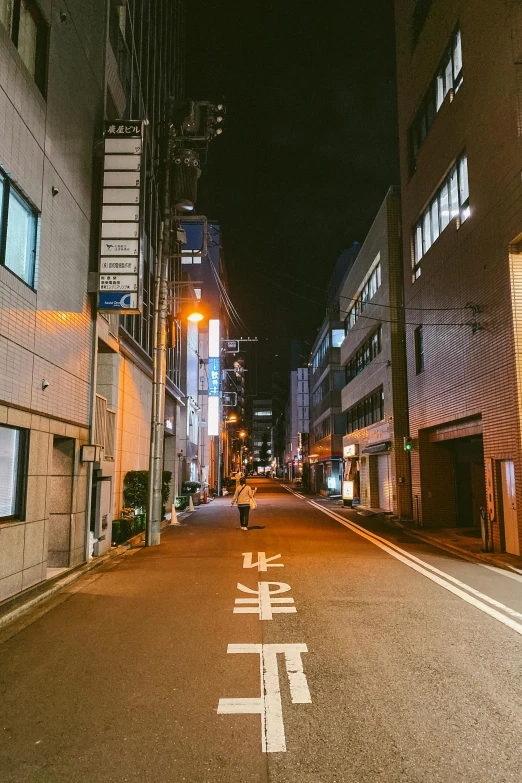 a person riding a skateboard down a street at night, shin hanga, empty streetscapes, dingy city street, nightlife, during the night