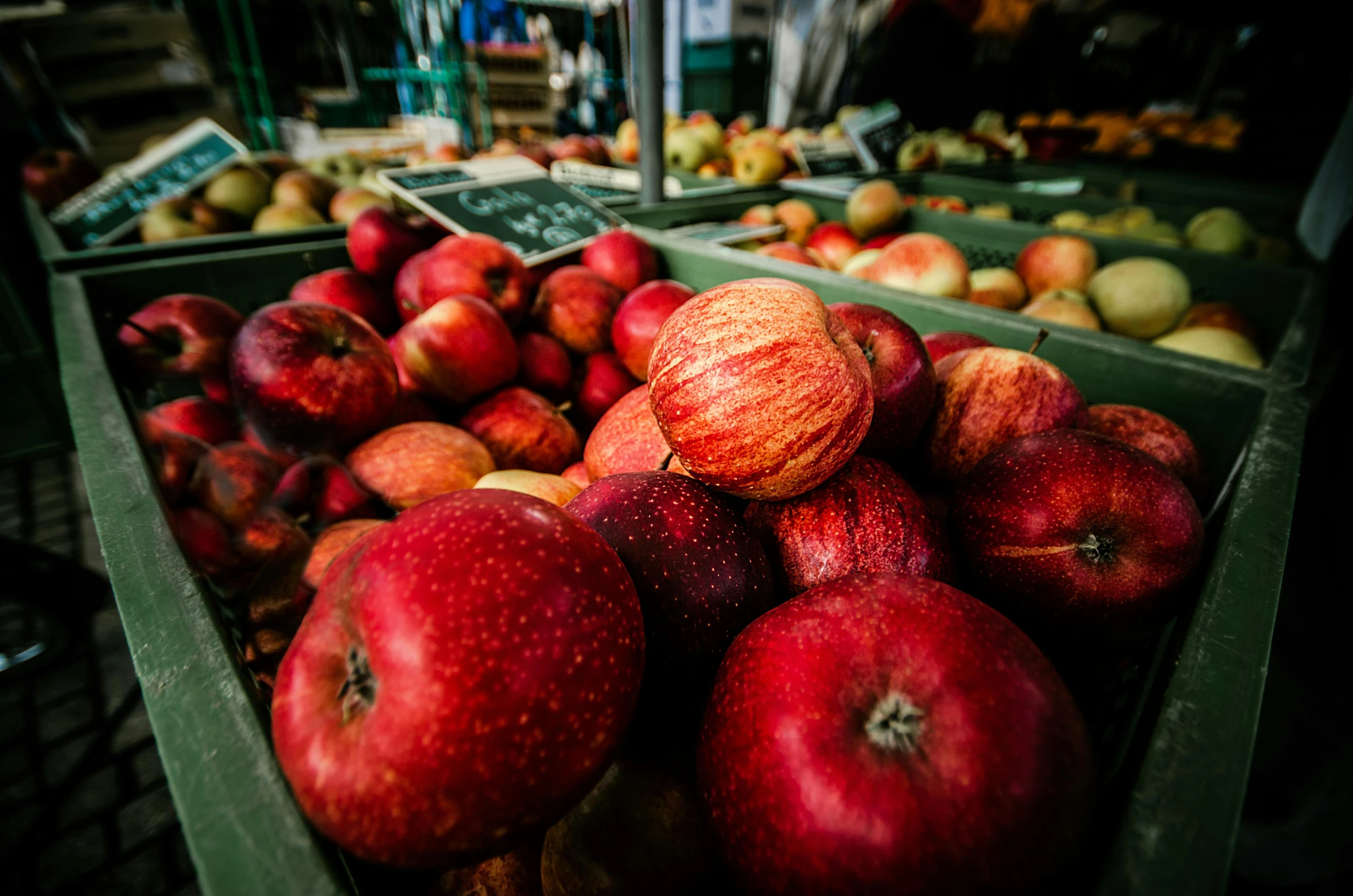 a pile of apples sitting on top of a table, by Niko Henrichon, pexels, square, market stalls, essence, high quality photo