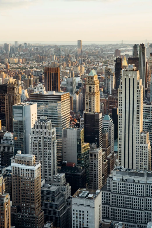 a view of a city from the top of a building, by Greg Rutkowski, modernism, slide show, new york skyline, no crop, wide