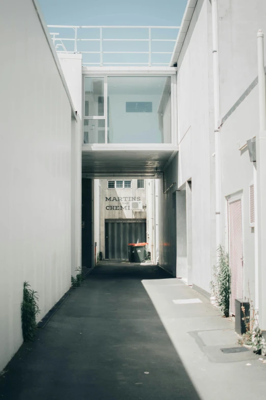 a couple of buildings that are next to each other, a photo, by Miyamoto, unsplash, postminimalism, private academy entrance, marin kitagawa, narrow, ignant