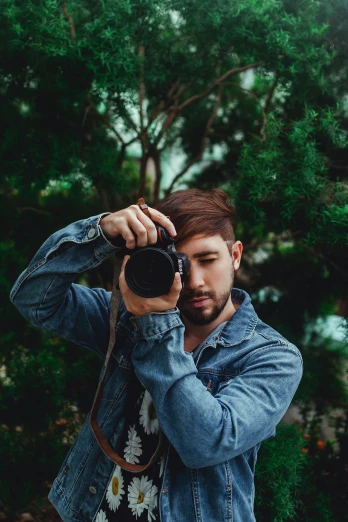 a man taking a picture with a camera, by Adam Szentpétery, pexels contest winner, photorealism, mid-shot of a hunky, casual pose, avatar image, ukraine. professional photo