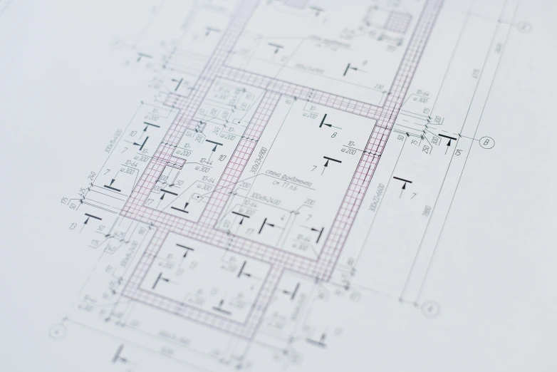 a close up of a blueprint of a building