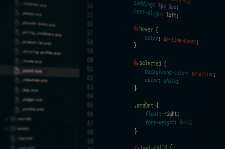 a computer screen with a bunch of code on it, a screenshot, by Matija Jama, trending on unsplash, light and space, dark muted colors, angular 16-color, dark themes, instagram post
