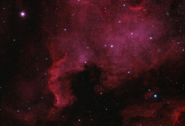 a red nebula with stars in the background, pexels contest winner, magenta colours, space telescope, high resolution print :1 red, space clouds