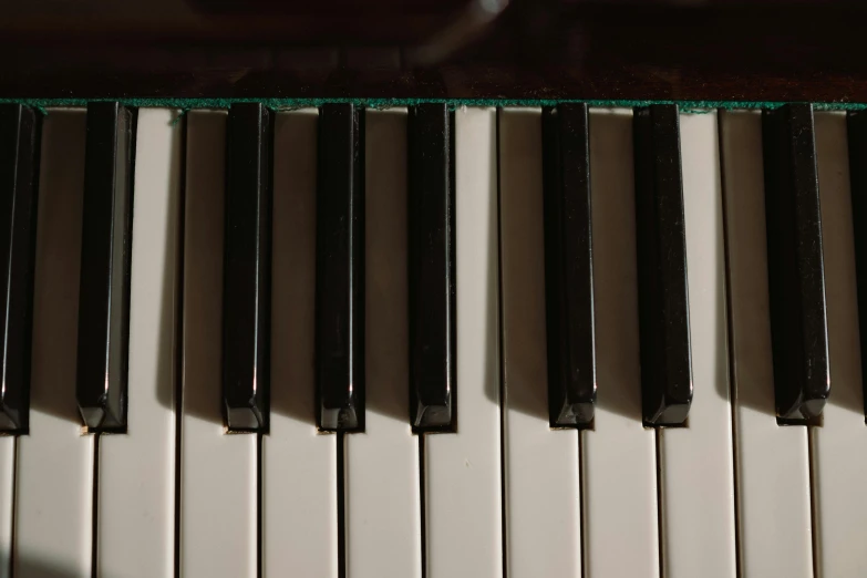 a close up of the keys of a piano, an album cover, pexels, paul barson, very pale, brown