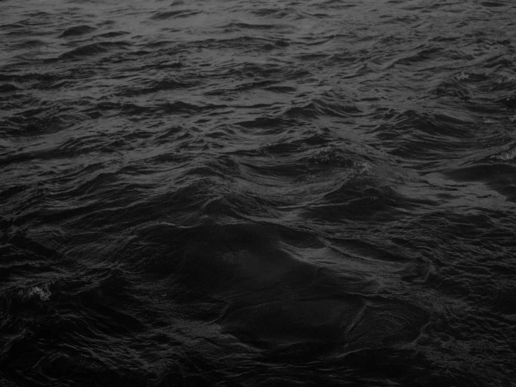 a black and white photo of a body of water, dark ocean water, concerned, monochromatic background, carson ellis