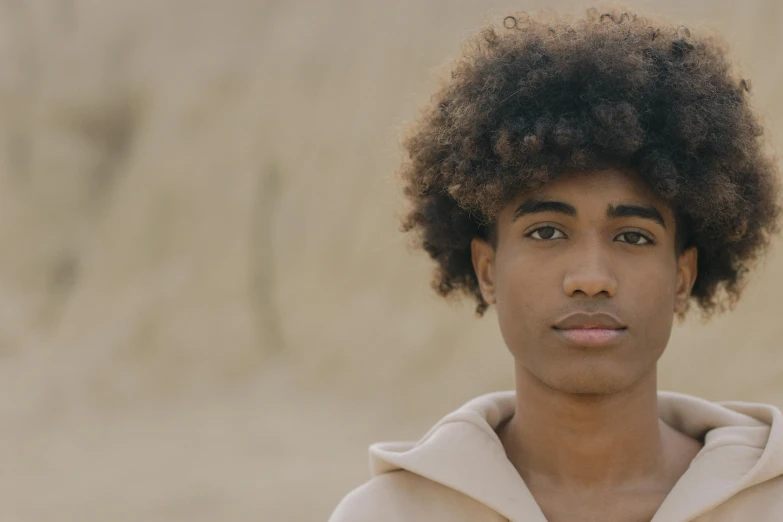 a close up of a person wearing a hoodie, trending on pexels, renaissance, brown skinned, delicate androgynous prince, 14 yo berber boy, ground - level medium shot