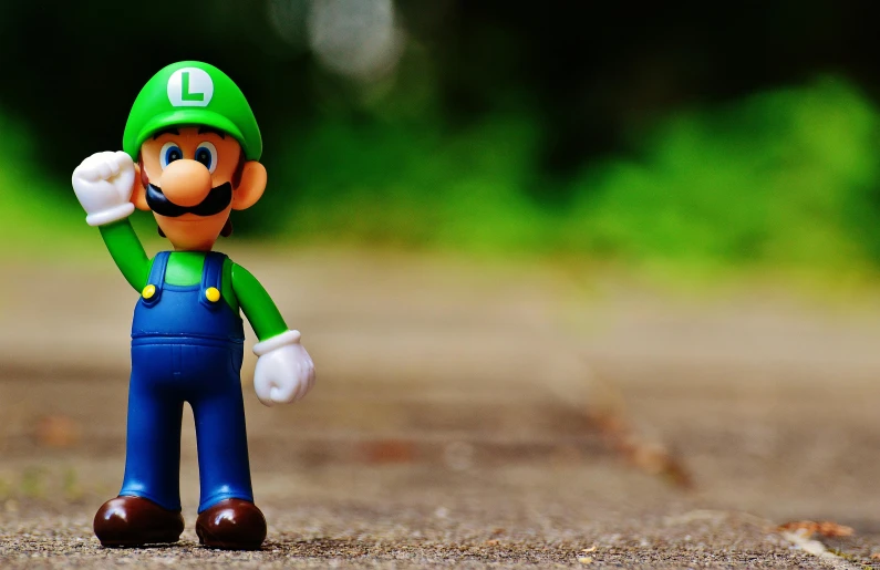 a close up of a figurine of a person, a cartoon, inspired by Luigi Kasimir, unsplash, video game consoles, construction, cosplay photo