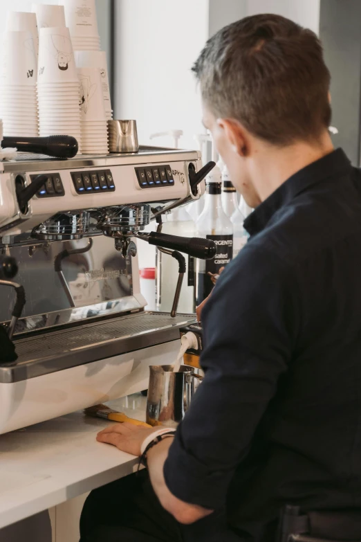 a bari bari bari bari bari bari bari bari bari bari bari bari bari bari bari bari bari, by Lee Loughridge, pexels contest winner, coffee machine, people at work, profile, australian