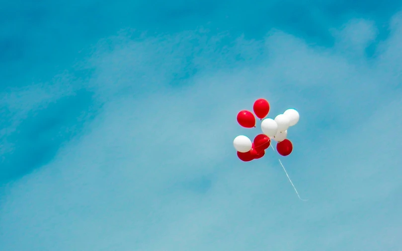 a bunch of red, white and blue balloons flying in the sky, pexels, minimalism, paul barson, float, compassionate, happy birthday