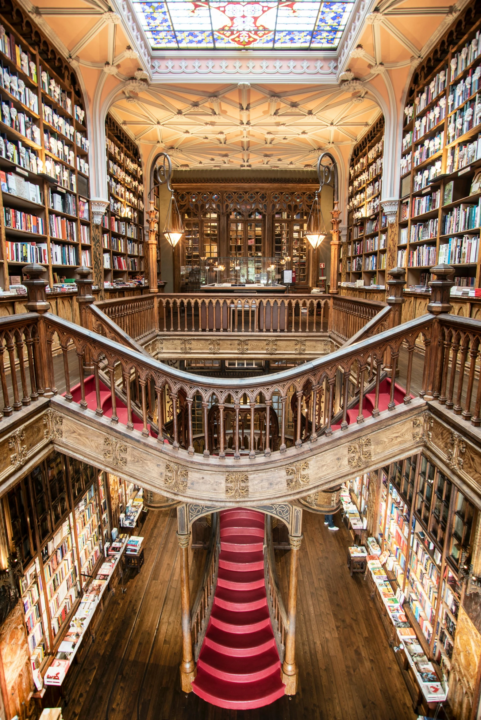 a large library filled with lots of books, art nouveau, in sao paulo, utrecht, leading to a beautiful, harry