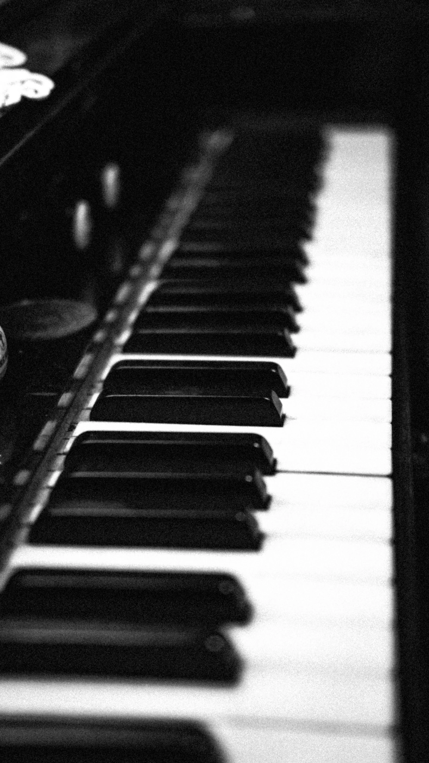 a black and white photo of a piano, pair of keys, uploaded, detailed »