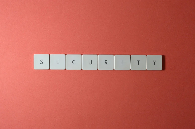 the word security spelled in white tiles on a pink background, by Carey Morris, pixabay, 🎨🖌, hardware, square, to protect us