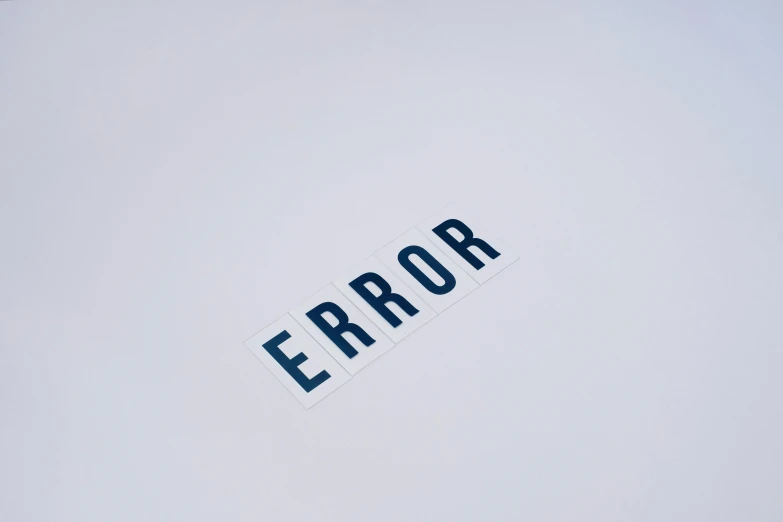 a piece of paper with the word error written on it, unsplash, white panels, white backdrop, 15081959 21121991 01012000 4k, logo without text