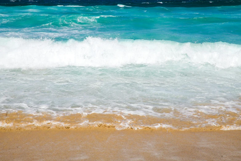 a man riding a surfboard on top of a sandy beach, pexels contest winner, minimalism, blue crashing waves, multicoloured, aquamarine, ( ( ( kauai ) ) )