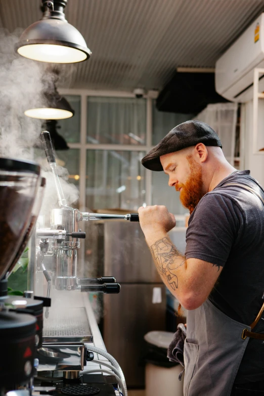 a man standing in a kitchen preparing food, pexels contest winner, aussie baristas, smoked layered, thumbnail, headshot