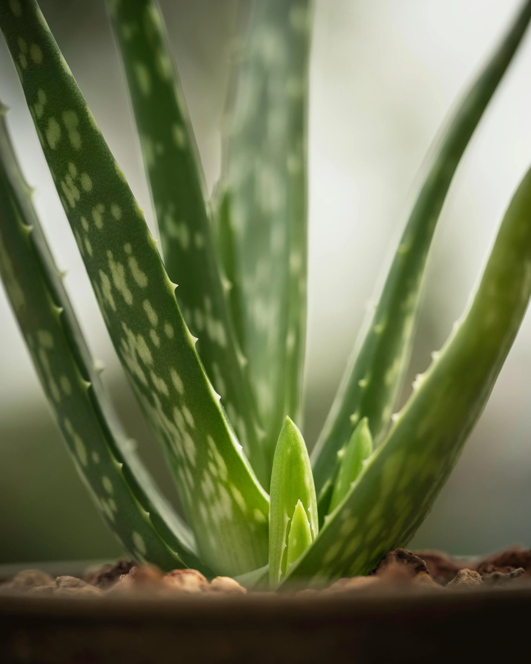 a close up of a plant in a pot, serrated point, square, no cropping, multiple stories