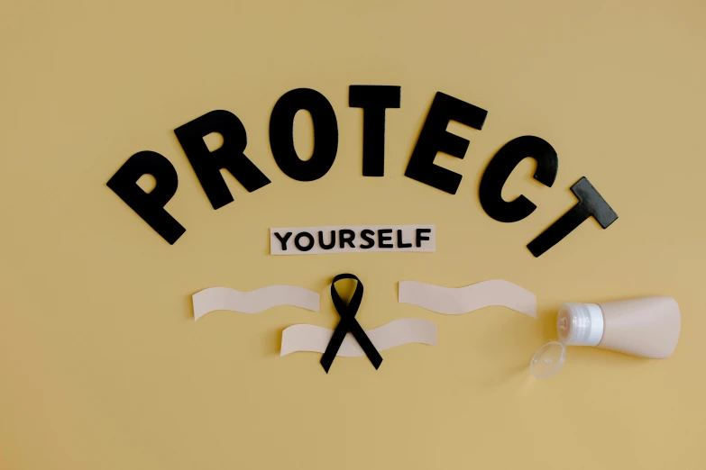 a sign that says protect yourself and a mega mega mega mega mega mega mega mega mega mega mega mega mega mega mega mega mega mega mega mega, by Julia Pishtar, trending on pexels, ribbon, bandages, non-binary, background image