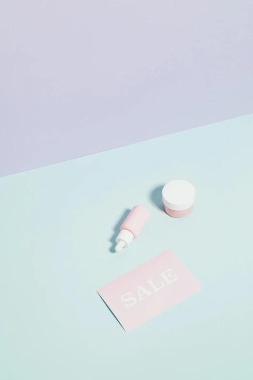 a bottle of lotion sitting on top of a table, by artist, trending on unsplash, sales, reduced minimal illustration, candy pastel, opening shot