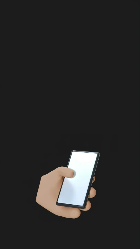 a person holding a smart phone in their hand, by Sven Erixson, conceptual art, black flat background, opaque glass, - n 9, minimalist