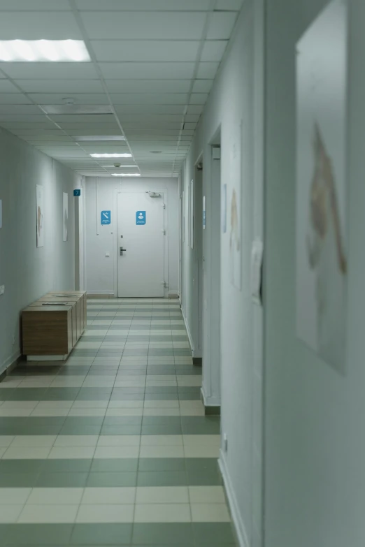 a long hallway with pictures on the walls, by Eglon van der Neer, medical supplies, maxim shirkov, shot on sony a 7, square