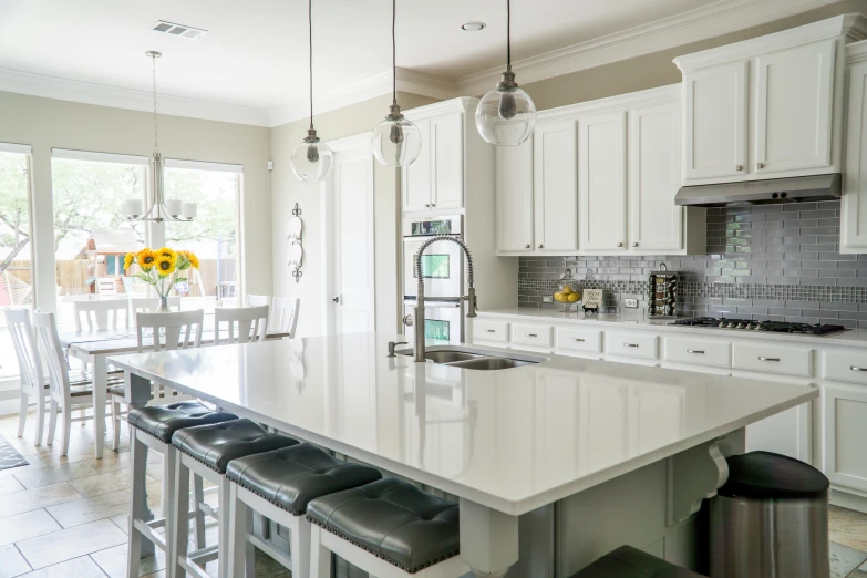 the kitchen is clean and ready for us to use, by Carey Morris, pexels, pristine clean design, neotraditional modern minimalist, paul barson, kitchen table