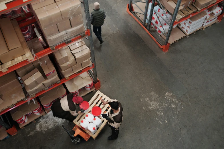a large warehouse filled with lots of boxes, a photo, pexels contest winner, figuration libre, carrying a tray, photograph from above, 15081959 21121991 01012000 4k, thumbnail