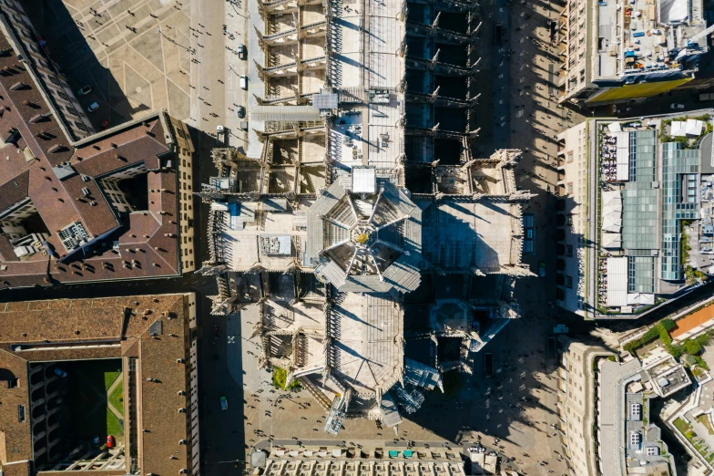 an aerial view of a clock tower in a city, by Daniel Seghers, pexels contest winner, conceptual art, collapsed brutalist architecture, vienna state opera house, chartres cathedral, view from bottom to top